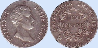 Demi-Franc NAPOLEON EMPEREUR Calendrier grgorien